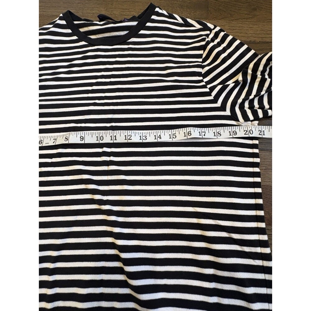 Ralph Lauren Women's Mens Pima Cotton Black Striped T-Shirt Purple Label Nautica - Picture 6 of 8